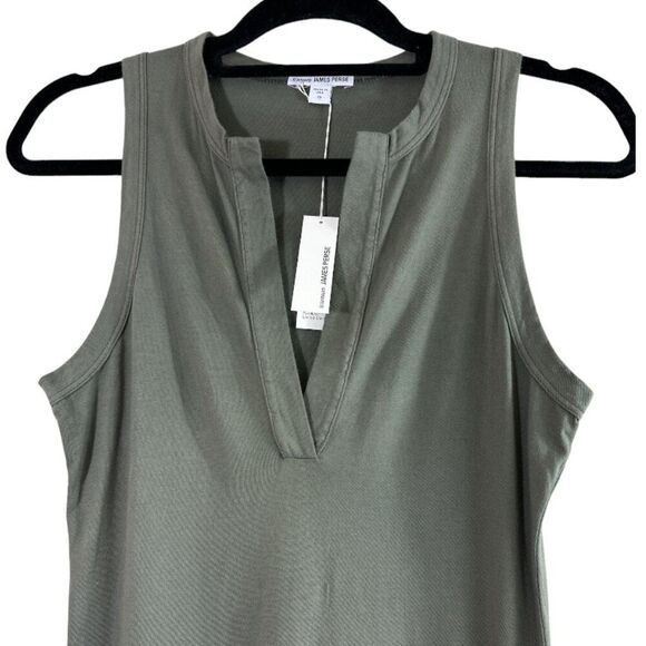 James Perse Maxi Dress Sleeveless Cotton Green Sz 2/Medium Minimalist NWT /NEW - Picture 3 of 12